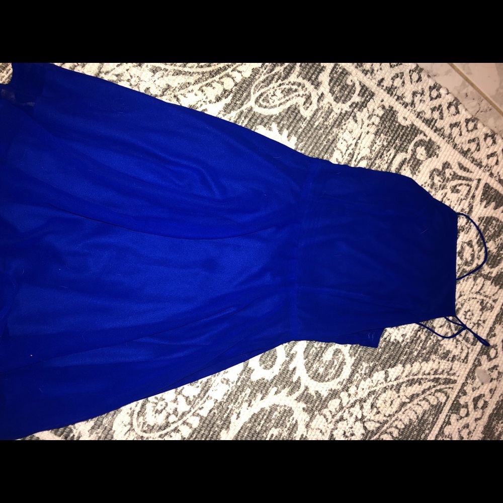 Royal blue strappy back dress